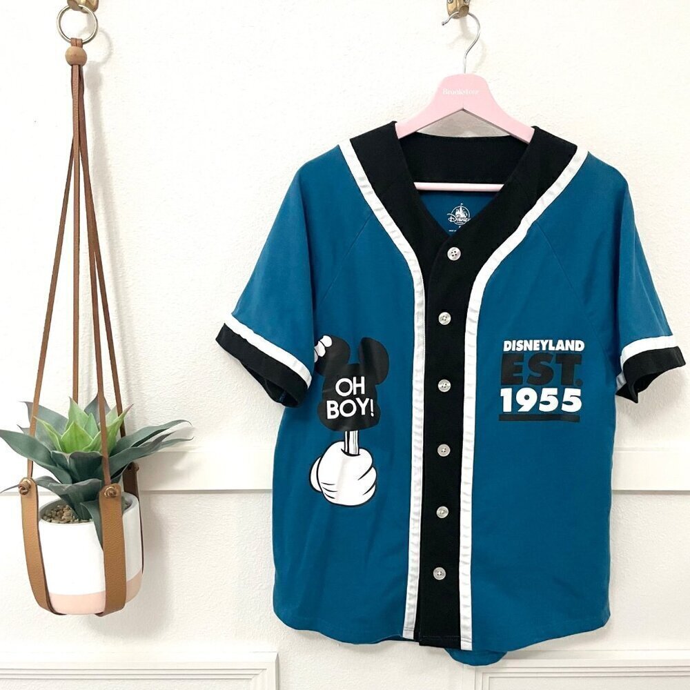 Mickey Mouse Baseball Shirt Disneyland Established 1955 Jersey Size S